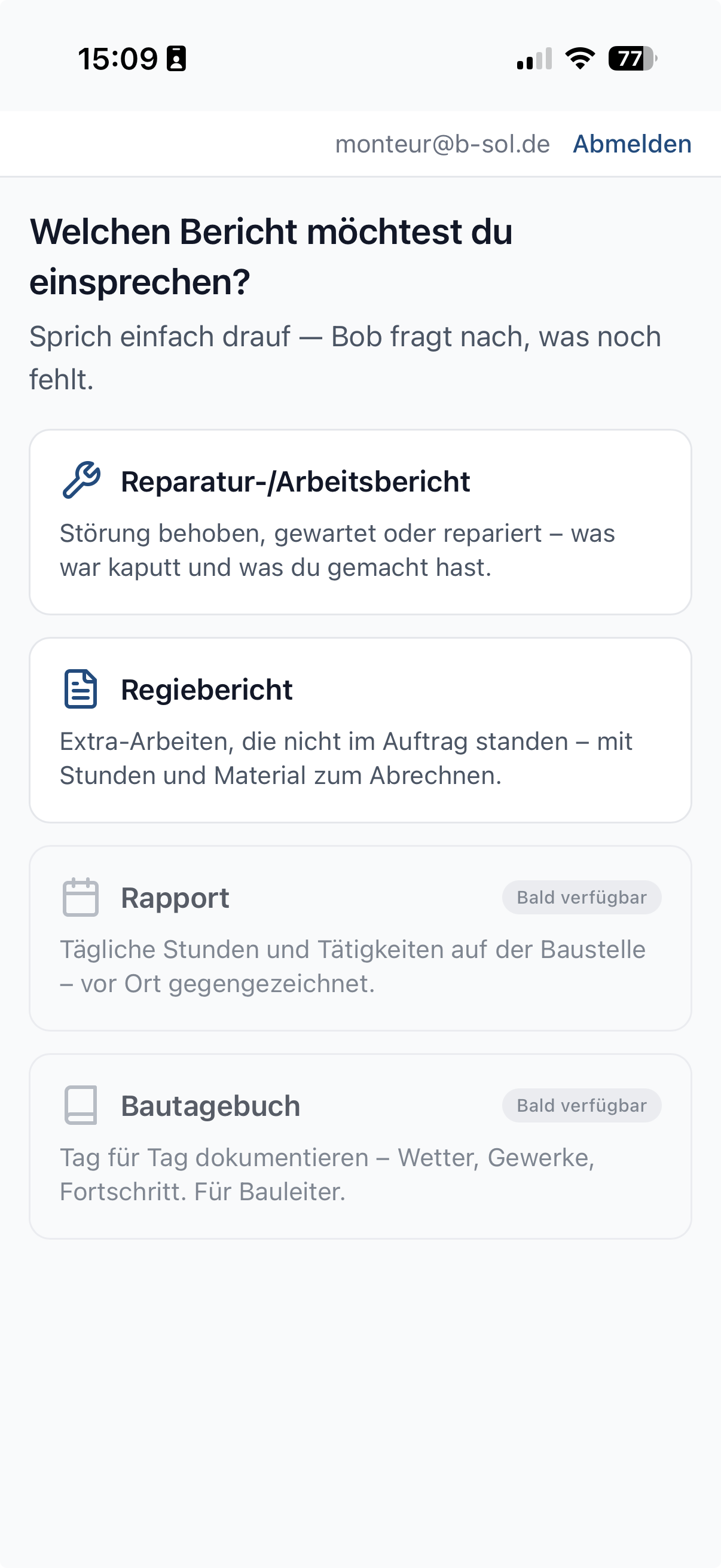 Verschiedene Berichtstypen, angepasst an deinen Betrieb.